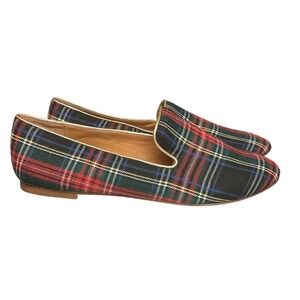 J. Crew Plaid Flats in Red, Green, and Blue